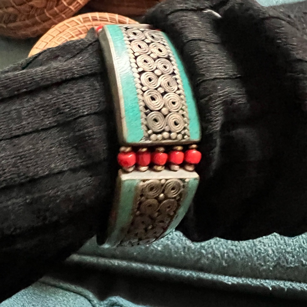 Coral and turquoise bracelet